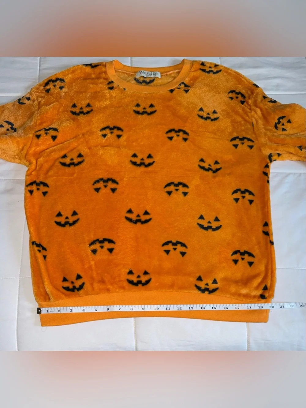 Orange Halloween Jack-O-Lantern Soft Fleece Sweater - XL